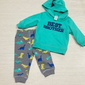 Carter’s baby boys dinosaur hooded sweatshirt set